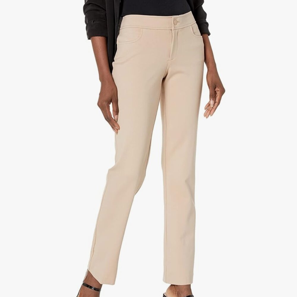 NEW!‎ Anne Klein Womens Bootleg Pants Plus 14W Latte/ Beige Color $109 Viscose,